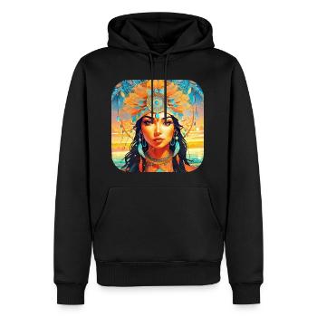 Mystische Fantasy Schamanin Zauberin - Männer Premium Bio Hoodie - Schwarz - Vorne - Nico (187cm)