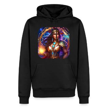 Mystische Fantasy Schamanin Zauberin - Männer Premium Bio Hoodie - Schwarz - Vorne - Nico (187cm)