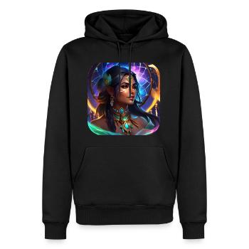 Mystische Fantasy Schamanin Zauberin - Männer Premium Bio Hoodie - Schwarz - Vorne - Nico (187cm)