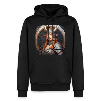 Fière Viking Germanin Shieldmaiden - Sweat à capuche Premium bio Homme - noir - Devant - Nico (187cm)