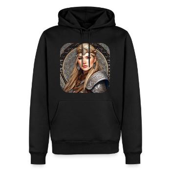 Stolze Wikingerin Germanin Schildmaid - Männer Premium Bio Hoodie - Schwarz - Vorne - Nico (187cm)