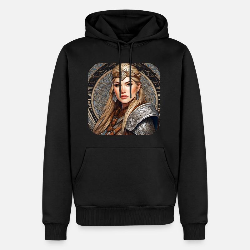 Fière Viking Germanin Shieldmaiden - Sweat à capuche Premium bio Homme - noir