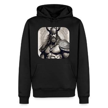 Stolzer Wikinger Krieger Germane - Männer Premium Bio Hoodie - Schwarz - Vorne - Nico (187cm)