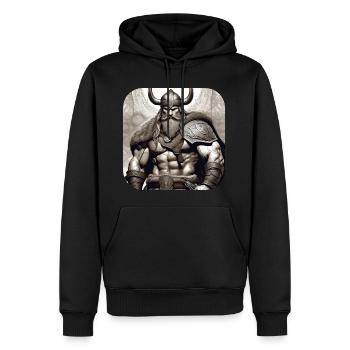 Stolzer Wikinger Krieger Germane - Männer Premium Bio Hoodie - Schwarz - Vorne - Nico (187cm)