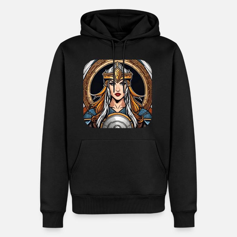 Fière Viking Germanin Shieldmaiden - Sweat à capuche Premium bio Homme - noir