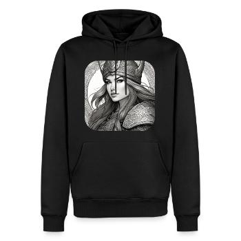 Fière Viking Germanin Shieldmaiden - Sweat à capuche Premium bio Homme - noir - Devant - Nico (187cm)