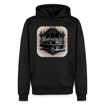 Corbillard Vintage cool - Sweat à capuche Premium bio Homme - noir - Devant - Nico (187cm)