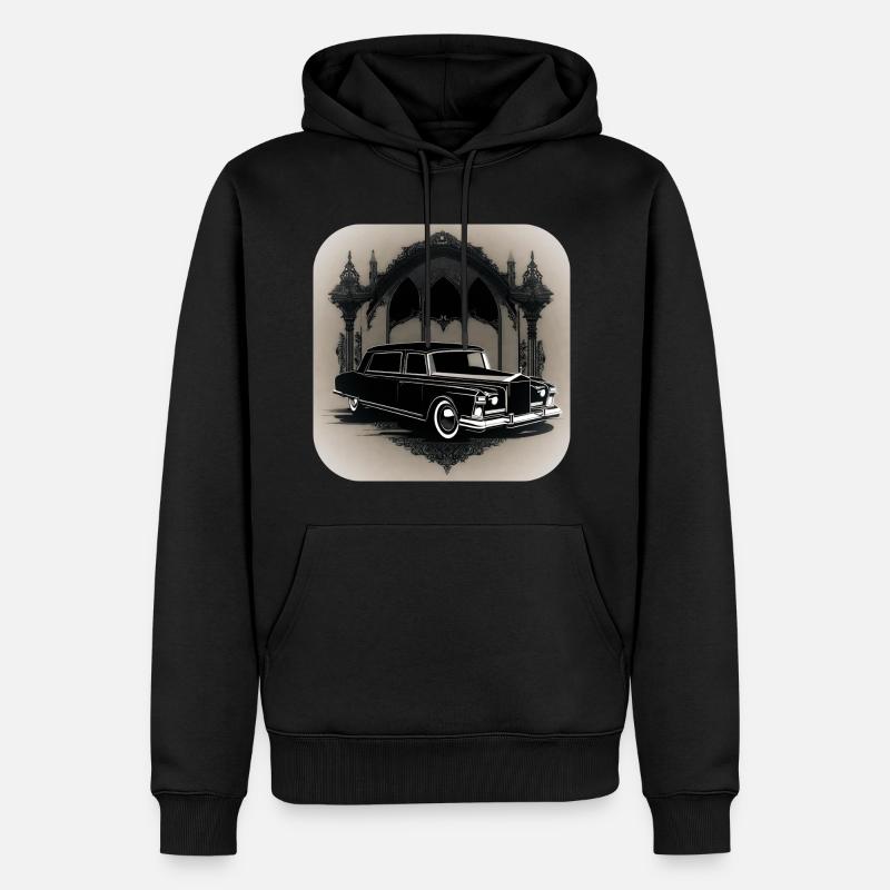 Cooler Oldtimer Leichenwagen - Männer Premium Bio Hoodie - Schwarz