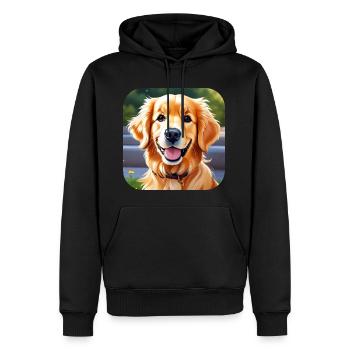 Niedlicher golden Retriever - Männer Premium Bio Hoodie - Schwarz - Vorne - Nico (187cm)