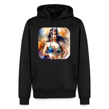 Danseuse orientale mystique - Sweat à capuche Premium bio Homme - noir - Devant - Nico (187cm)