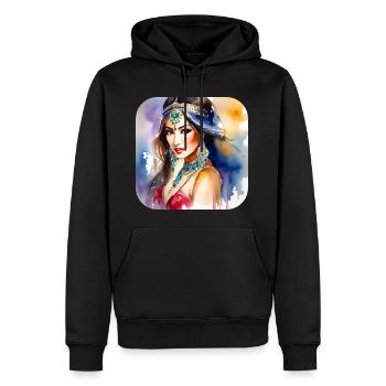 Danseuse orientale mystique - Sweat à capuche Premium bio Homme - noir - Devant - Nico (187cm)