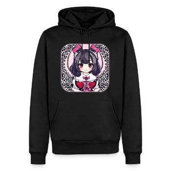 Jolie fille d’anime - Sweat à capuche Premium bio Homme - noir - Devant - Nico (187cm)