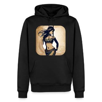Danseuse orientale mystique - Sweat à capuche Premium bio Homme - noir - Devant - Nico (187cm)
