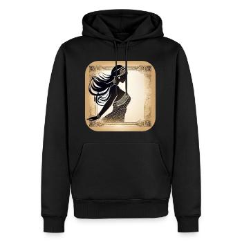 Danseuse orientale mystique - Sweat à capuche Premium bio Homme - noir - Devant - Nico (187cm)