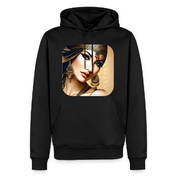 Danseuse orientale mystique - Sweat à capuche Premium bio Homme - noir - Devant - Nico (187cm)