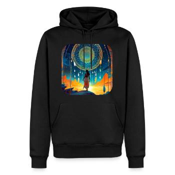 Mystische Fantasy Schamanin Zauberin - Männer Premium Bio Hoodie - Schwarz - Vorne - Nico (187cm)
