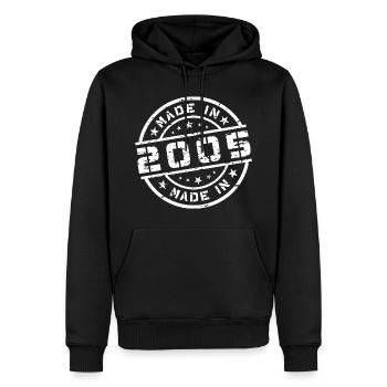 Geburtsjahr Geburtstag Born In - Made in 2005 - Männer Premium Bio Hoodie - Schwarz - Vorne - Nico (187cm)