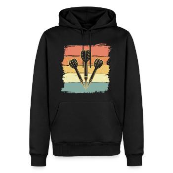Dart retro vintage - Men’s Premium Organic Hoodie - black - Front - Nico (187cm)