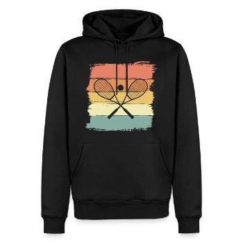 Squash rétro vintage - Sweat à capuche Premium bio Homme - noir - Devant - Nico (187cm)