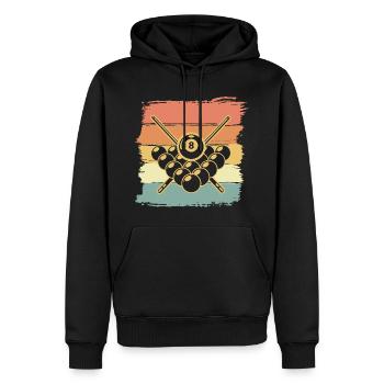 Billard retro vintage - Männer Premium Bio Hoodie - Schwarz - Vorne - Nico (187cm)