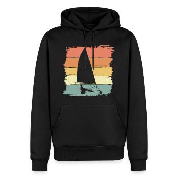 Strandsegeln retro vintage Landsegeln - Männer Premium Bio Hoodie - Schwarz - Vorne - Nico (187cm)
