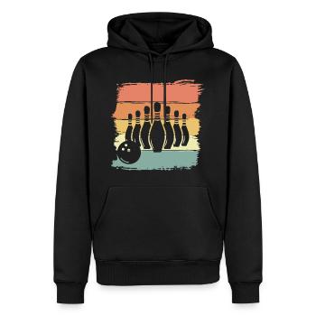 Bowling retro vintage - Männer Premium Bio Hoodie - Schwarz - Vorne - Nico (187cm)