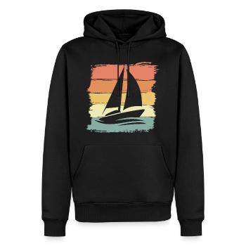 Voile Rétro Vintage - Sweat à capuche Premium bio Homme - noir - Devant - Nico (187cm)