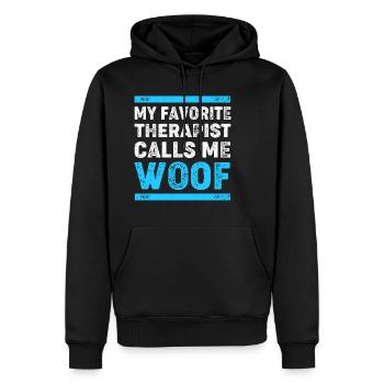 Therapiehund Therapeut Therapie Hund Hundetrainer - Männer Premium Bio Hoodie - Schwarz - Vorne - Nico (187cm)