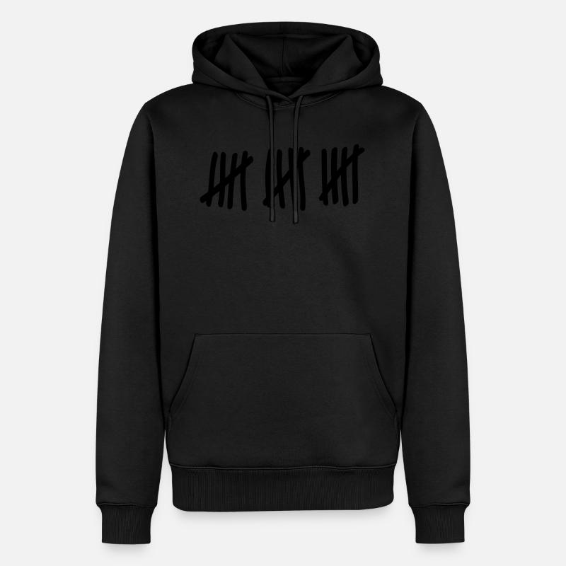 zählen - Männer Premium Bio Hoodie - Schwarz