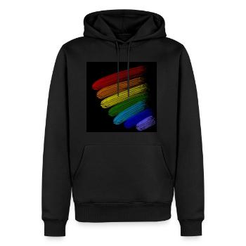 Rayures arc-en-ciel - Sweat à capuche Premium bio Homme - noir - Devant - Nico (187cm)