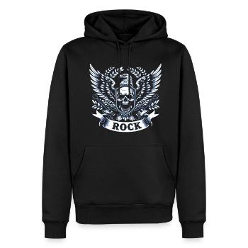 Skull Eagle Guitare électrique Rock Band Chemise - Sweat à capuche Premium bio Homme - noir - Devant - Nico (187cm)