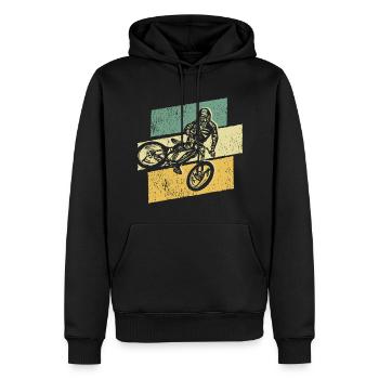 Vélo de montagne Vélo de montagne Vélo de montagne - Sweat à capuche Premium bio Homme - noir - Devant - Nico (187cm)