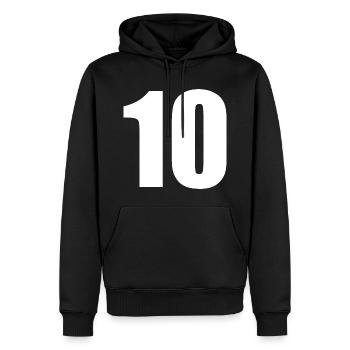 10 - Männer Premium Bio Hoodie - Schwarz - Vorne - Nico (187cm)
