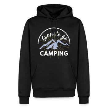 Born to go camping hiking mens funny gift Spruch - Männer Premium Bio Hoodie - Schwarz - Vorne - Nico (187cm)