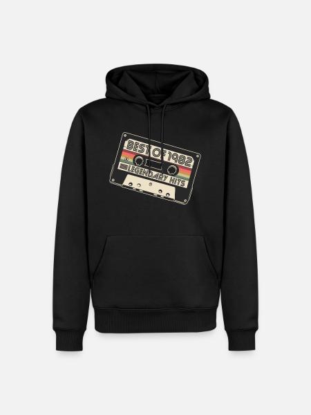 Jahrgang 1982 Vintage Geburtstag Geschenk - Herre Premium økologisk hoodie - sort
