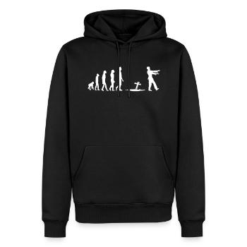 Zombie Evolution Humor Fun - Männer Premium Bio Hoodie - Schwarz - Vorne - Nico (187cm)