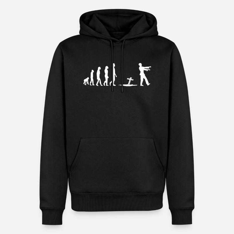 Zombie Evolution Humour Fun - Sweat à capuche Premium bio Homme - noir