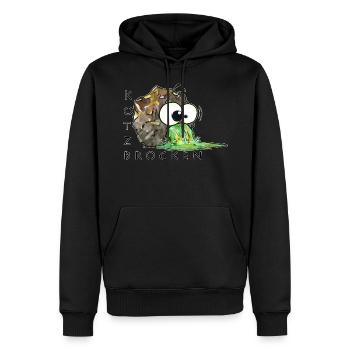 Morceaux de vomi - Sweat à capuche Premium bio Homme - noir - Devant - Nico (187cm)