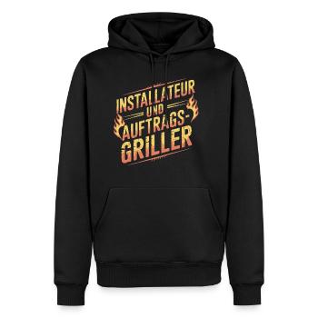 Installateur und Auftragsgriller - Männer Premium Bio Hoodie - Schwarz - Vorne - Nico (187cm)
