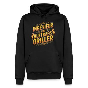 Ingenieur und Auftragsgriller - Männer Premium Bio Hoodie - Schwarz - Vorne - Nico (187cm)