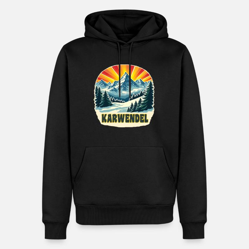 Karwendel - Sweat à capuche Premium bio Homme - noir