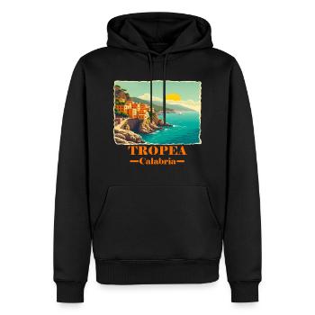 Tropea Kalabrien orange - Männer Premium Bio Hoodie - Schwarz - Vorne - Nico (187cm)