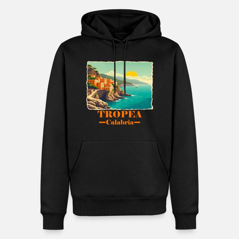 Tropea Calabria orange - Sweat à capuche Premium bio Homme - noir