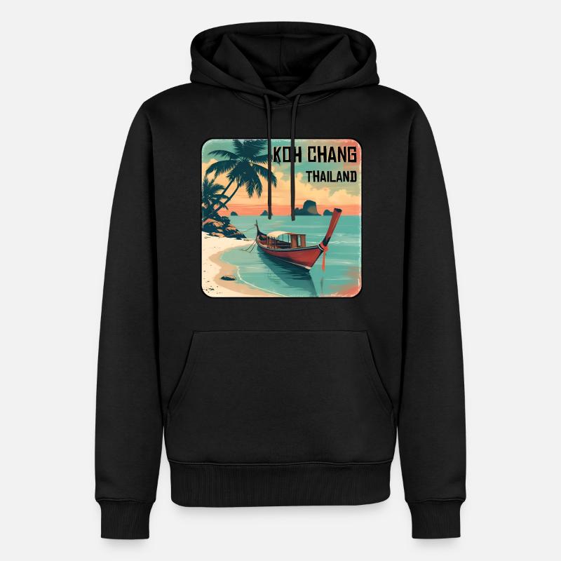Koh Chang - Sweat à capuche Premium bio Homme - noir