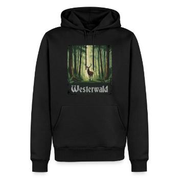 Westerwald - Sweat à capuche Premium bio Homme - noir - Devant - Nico (187cm)