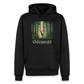 Odenwald - Männer Premium Bio Hoodie - Schwarz - Vorne - Nico (187cm)