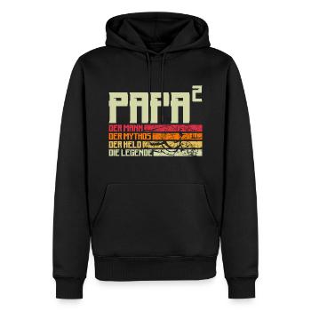 Papa Vater von 2 zwei Zweiten Kindern Zwillinge - Männer Premium Bio Hoodie - Schwarz - Vorne - Nico (187cm)