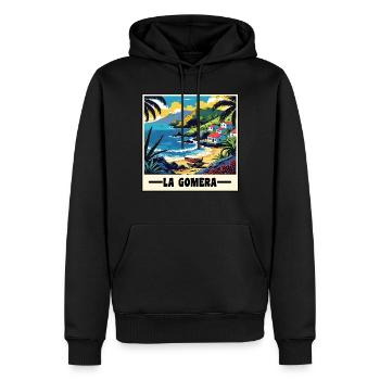 La Gomera - Männer Premium Bio Hoodie - Schwarz - Vorne - Nico (187cm)