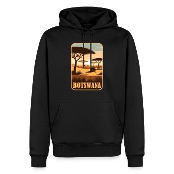 Botswana Afrique Safari - Sweat à capuche Premium bio Homme - noir - Devant - Nico (187cm)