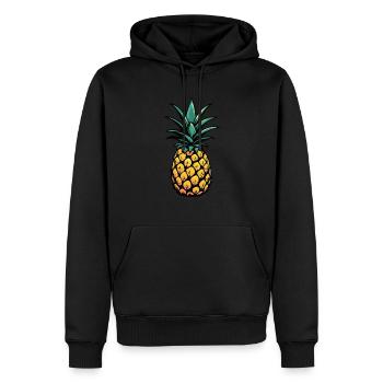 Ananas - Sweat à capuche Premium bio Homme - noir - Devant - Nico (187cm)